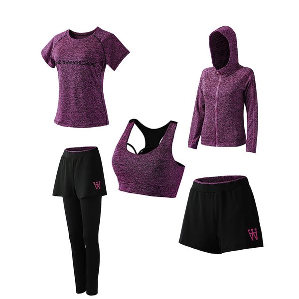 

yoga clothing suit women's quick-drying fitness clothes casual sports breathable running clothes, Gray