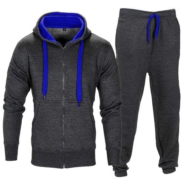 

спортивные костюмы hip hop solid color zipper с капюшоном с длинными рукавами топы мужская мода спортивная одежда casual mens конструктора, Gray