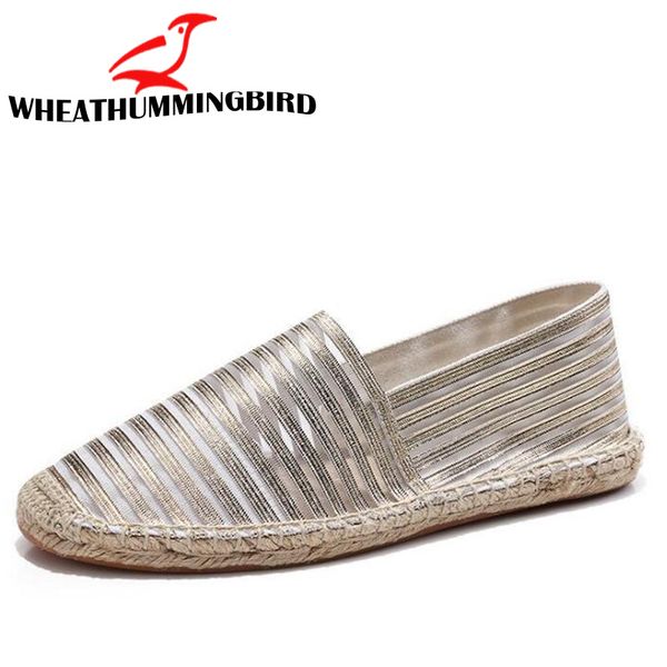 

summer fashion women striped casual shoe female canvas fisherman loafers driving shoes breathable flats espadrilles la-35, Black