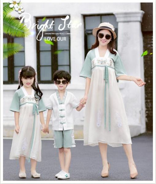 

2019 new arrival family matching outfits summer dress comfortable, Blue