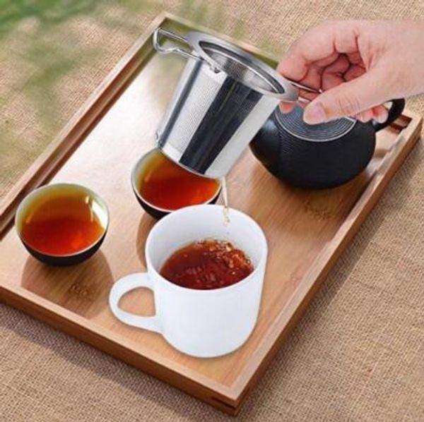 

reusable stainless steel tea strainer infuser filter basket folding tea infuser basket tea strainer for teapot cca9198-1 50pcs