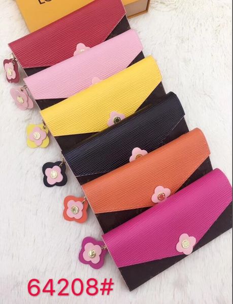 

fashion wallets bagswholesale women lady flowers long wallet multicolor designer coin purse card holder with box women classic zipper pocket, Red;black