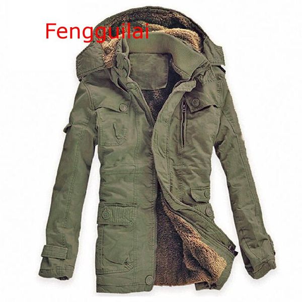 

men jacket 2019 winter long trench coat casual thick velvet warm jackets parkas hombre mens windbreaker warm hooded jacket, Black;brown