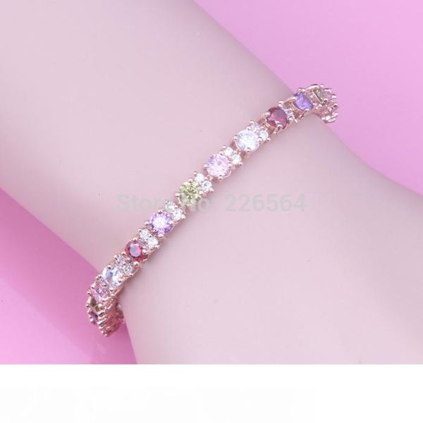 

лучшие подарки бесплатная доставка многоцветный 3a циркон кристалл 18k позолоченный bling кристалл браслеты здоровье мода ювелирные изделия, Golden;silver