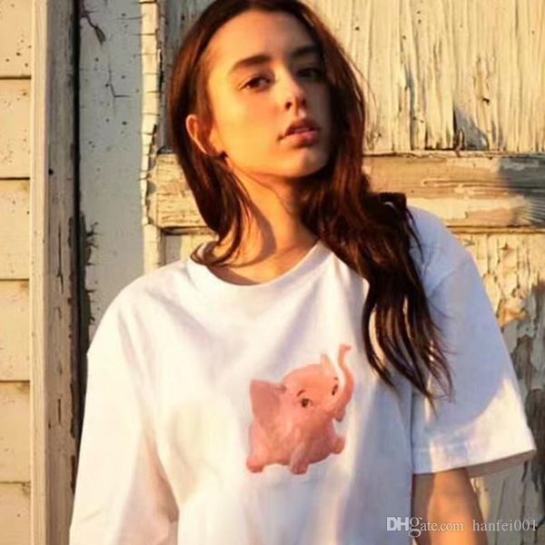 

коробка 17ss логотип слон тройник тройник слон печати t рубашка свободные топы harajuku футболка мужчин женщин хлопок повседневная tee hflst, White;black