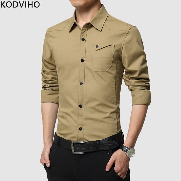 

army green мужской рубашки корейских вскользь тонкая рубашка мужчина твердый социальный камиз с длинным рукавом новой марка хлопок одежда, White;black