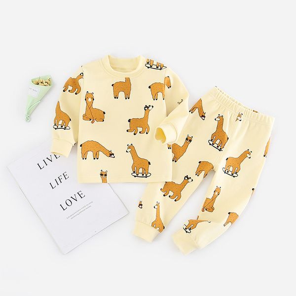 

2020 spring baby sets long sleeved fashion cartoon underwear and pajamas, Blue;red