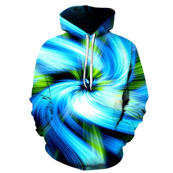 

new 2019 autumn winter big size long sleeve men hoodies 3d swirl print hooded sweatshirts plus size casual sports loose hoodies, Black