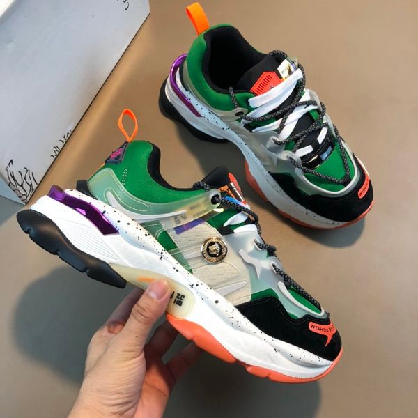 

mens high black chain reaction sneaker boots designer shoes chain-linked sneakers trainer luxury fashion casual shoes size 38-44