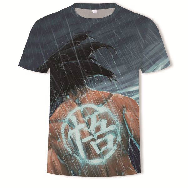 

mens designer short-sleeved dragon ball digital 3d printed t-shirt, White;black