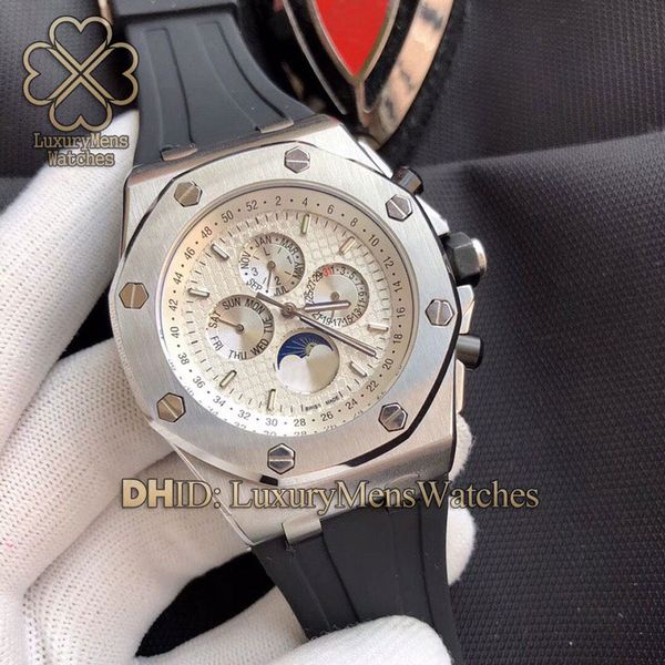 

luxury watch sports mens designer watches mechanical automatic wristwatch 45mm silver 316l steel case black rubber band montre de luxe watch, Slivery;brown