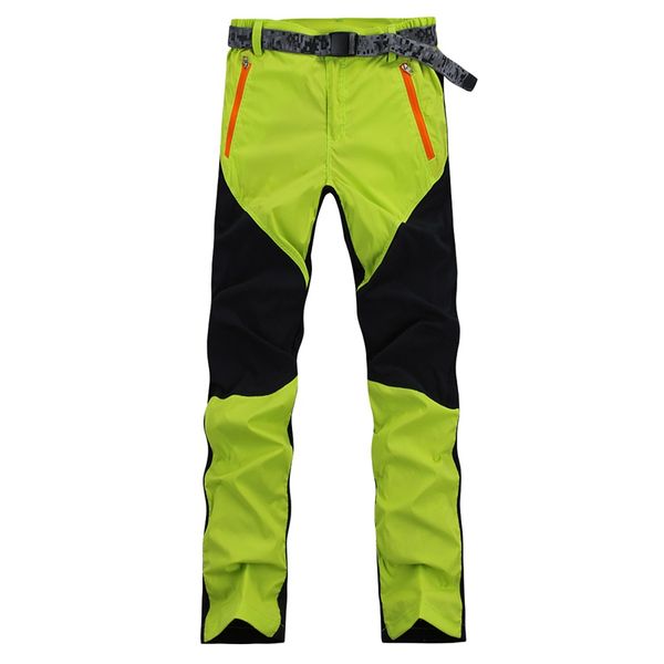 

outdoor quick-drying summer sport camping pants men women waterproof windproof breathable mountain climbing softshell pants, Black;green