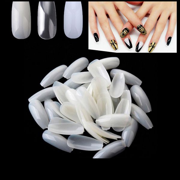 

600pcs nail art tips white/transparent/natural false nails art tips flat shape full manicure fake nail artificial, Red;gold