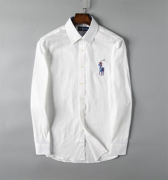 

2019 new european and american spring and autumn men's fashion shirt fashionable trim plaid classic men's casual business shirt, s, White;black