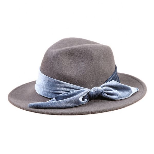 

2020 зима плюшевый шерстяной войлок с бархатным бантом украшения шляпы женщины стиль