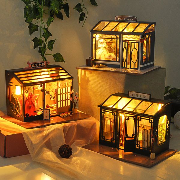 

игрушки для детей нового кукольного дома casa diy миниатюрного dollhouse с пылезащитным мебель дня подарки td27 2829 y200704