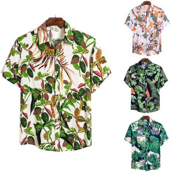 

men's casual shirts hawaiian mens funny avocado printed turn down short sleeve men streetwear beach camisa, White;black