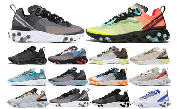 

2019 new react element 87 55 pack white men women trainer black royal solar red shoes size 36-45