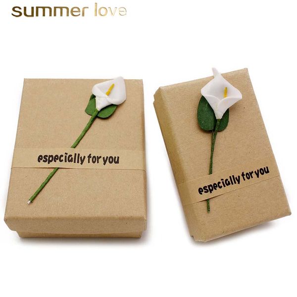 

factory price kraft paper cardboard paper box handmade 50*80mm flower especial for you jewelry & gift box wholesale, Blue;slivery