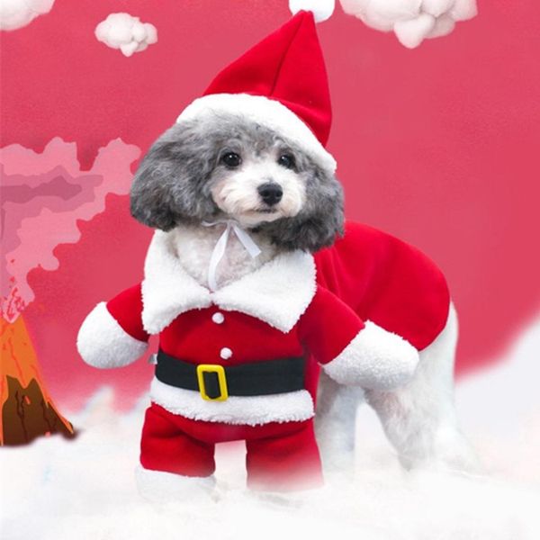 Acheter Nouvelle Mode Dessin Animé Chien Chien Père Noël Costume Vêtements Avec Casquette Halloween De Noël De 436 Du Sweettbuy Dhgatecom