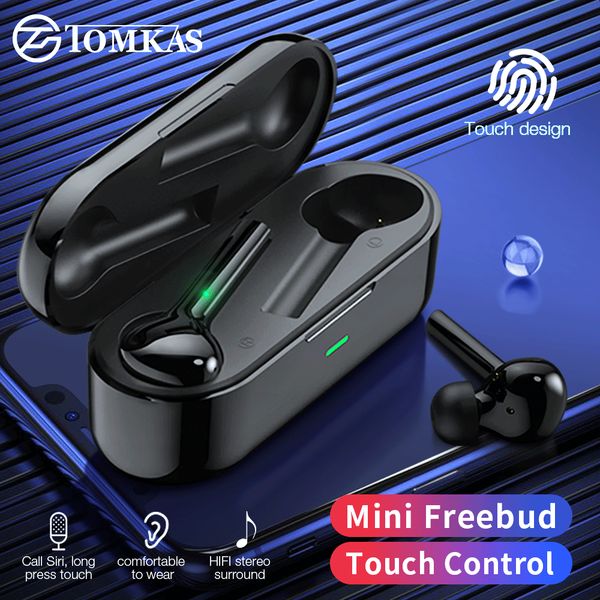 

tomkas ud tws wireless bluetooth earphones 5.0 true wireless earbuds headset stereo bluetooth headphones with mic for phone
