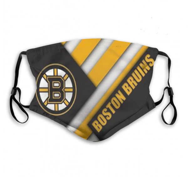 

boston bruins washable adjustable reusable 2 carbon filters safety assembly outdoor sports dust proof breathable designer face mask printed