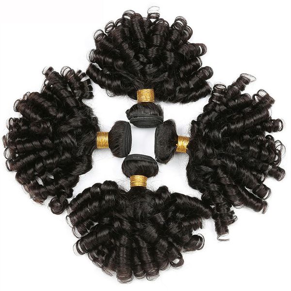 8a Brazilian Bouncy Curl Human Hair Extensions Natural Color