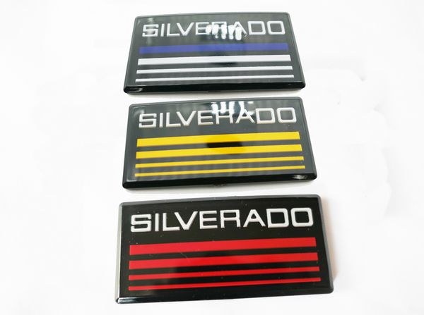 

1pcs line cab emblem badge side roof pillar decal plate for chevy silverado yellow red blue