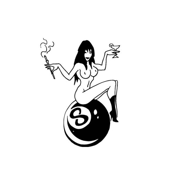 

10.4*14cm billiards smoking girl vinyl zero defect decal cool style fashion design car sticker car styling