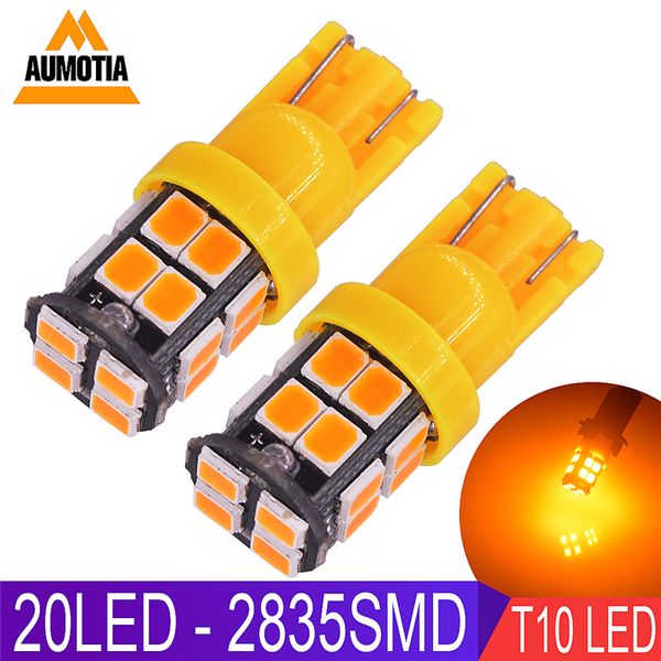 

100x t10 led w5w car light bulb luces led para auto interior side light 20 smd 2835 leds dc 12v