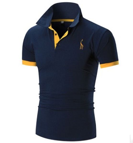 

лето 2019 новый мужской роскошный премиум однотонный вышитый поло рубашка с коротким рукавом прохладный хлопок slim fit повседневная деловая, White;black