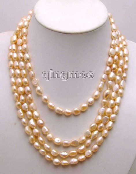 

sale super long 80" pink natural 7-9mm baroque freshwater pearl necklace-nec5805 ing, Silver