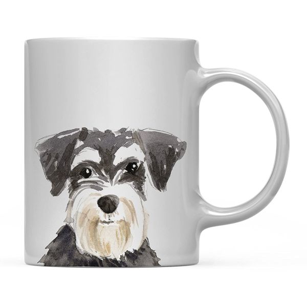 

dog coffee mug gift, miniature schnauzer up close, pet animal lover birthday christmas gift for her family 11oz dropshipping