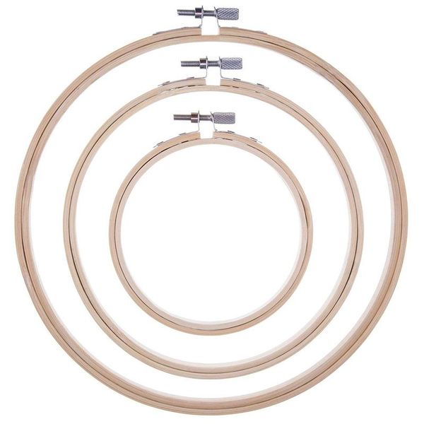 

3 pieces embroidery hoops bamboo circle cross stitch hoop ring set for art craft handy sewing, 3 sizes, Black