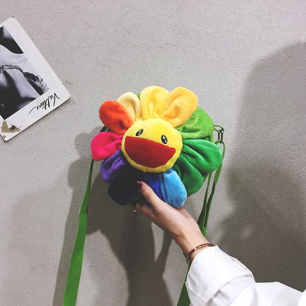 

small bag womens mobile phone bag ins sunflower messenger bag canvas shoulder