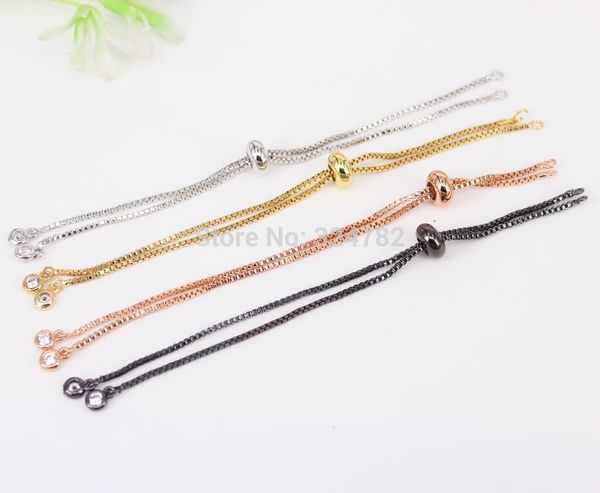 

40pcs mix color charm chain for making bracelet,adjustable chain macrame bracelet for women bracelet,jewelry supply for diy c19021501, Black