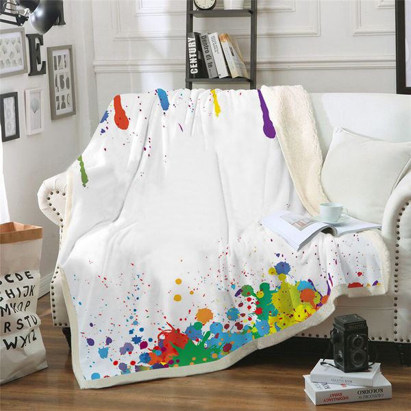 

beddingoutlet watercolor ink printed velvet plush throw blanket bedspread for kid girl sherpa blanket fleece couch quilt travel