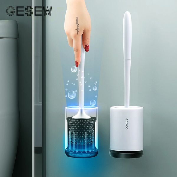

silicone tpr toilet brush and holder quick drain cleaning brush tools for toilet household wc bathroom accessories sets