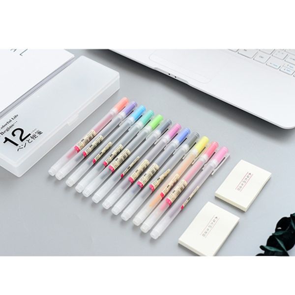 

12 pcs/lot colored gel pen 0.5mm color ink pen maker art drawing marker stationery school supply markers watercolor