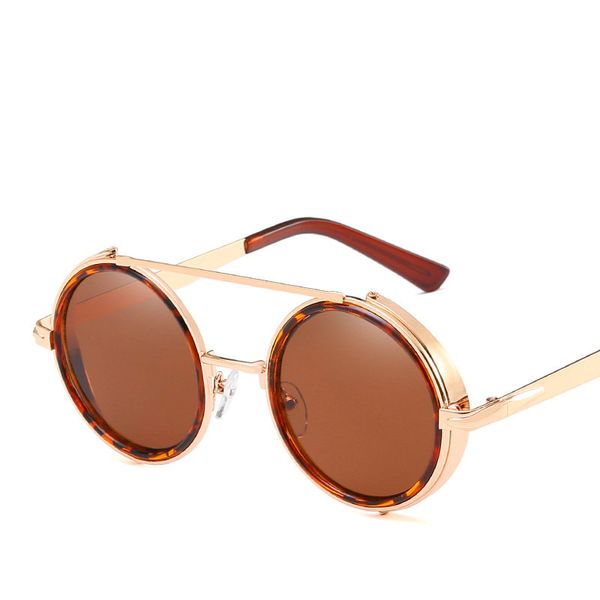 

new retro punk sunglasses men women round designer metal mirrorpunk shields sunglasses uv400 hd lenses sun glasses with box fml, White;black