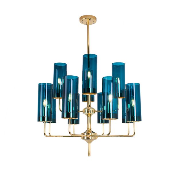 

blue 6 light living room l post modern luxury iron glass chandelier