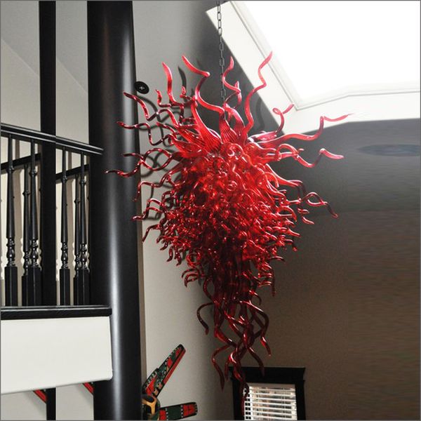 

2019 new arrival hand blown glass chandeliers lightings high ceiling decoration art glass pendant lights for home decor