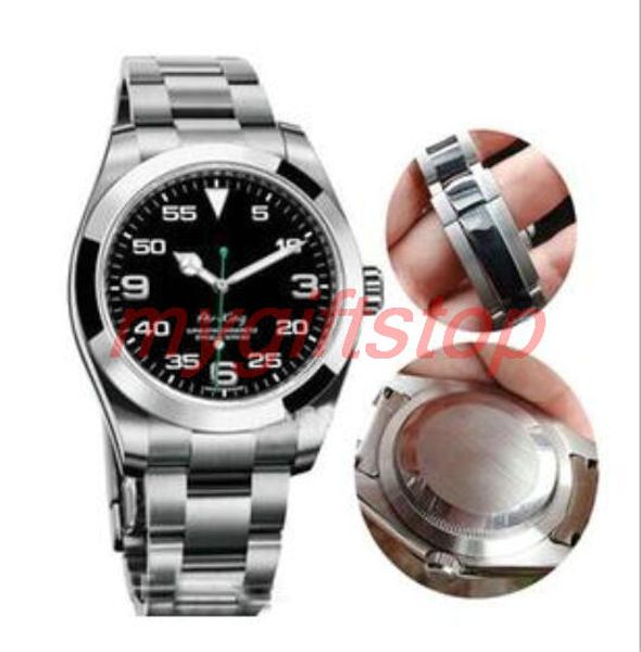 

2019 luxury selling air king stainless steel sapphire glass mirror automatic mechanical mens watch wristwatches, Slivery;brown