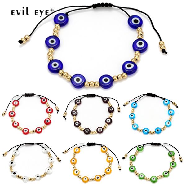 

evil eye braided rope charm bracelet golden beads turkish blue eye bracelet rope chain handmade jewelry for women female ey6298, Golden;silver