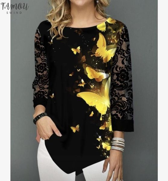 

рубашка блузка женщины плюс размер 5xl мода новая весна лето печати черный топы 3 4 кружевной рукав эластичность женская рубашка повседневна, White