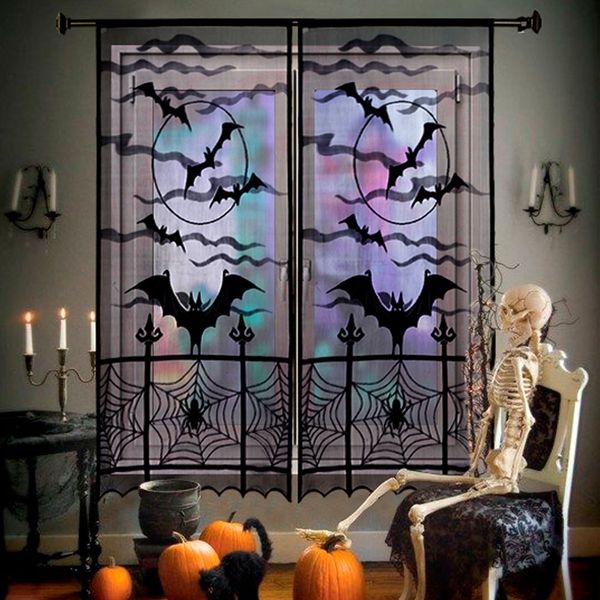 

halloween party decoration sealing label stickers pumpkin ghost balloons lace spider web tablecloth halloween horror party favor