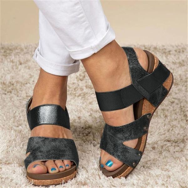 

platform sandals women wedge high heels shoes new arrival summer high heels sandals women shoes zapatos de mujer platform sandal, Black
