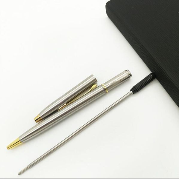 

100шт классический высокое качество ручка из нержавеющей стали металлическая шариковая ручка канцелярские шариковые ручки написание 1.0 мм ч, Blue;orange