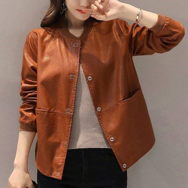 

motorcycle coat short faux leather jacket biker women female 2019 solid zipper outerwear spring outwear casacos femininos black