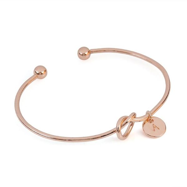 

26 письмо металл простой knotted браслет серебро рождественский подарок красивые ювелирные изделия, Black